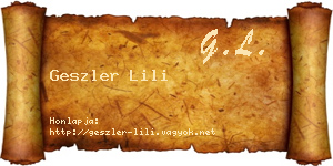 Geszler Lili névjegykártya